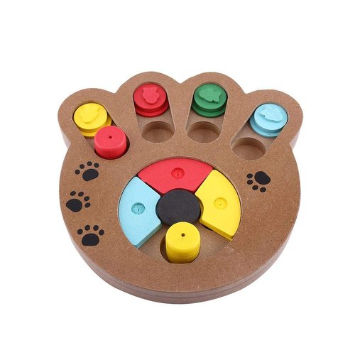 Dog Puzzle Toy, Wooden Dog Food Treat Toys Dog Puzzle Feeder Interactive Dog Toys Dog Training Toys for Dog Iq Training Slow Feeding and Mentally Stimulating(paw Print Type)