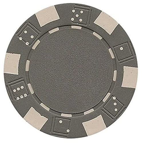 DA VINCI 50 Clay Composite Dice Striped 11.5 Gram Poker Chips, Gray