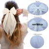 GOORAIFU Hair Bows for Women, 2pcs Beige Pink Hair Clips Girls, Hair Barrettes with Long Tail Chiffon Ribbons Cute Hair Accessories