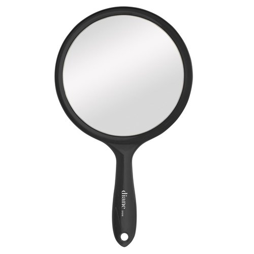 Diane Hand Mirror – Standard 1X Magnification Hand Held Mirror, Single Sided Vanity Makeup Mirror for Women, Men, Salon, Barber, Shaving, and Travel, Medium 6.25" x 11" In Black