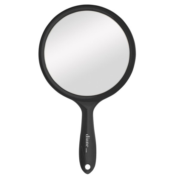 Diane Hand Mirror – Standard 1X Magnification Hand Held Mirror, Single Sided Vanity Makeup Mirror for Women, Men, Salon, Barber, Shaving, and Travel, Medium 6.25" x 11" In Black