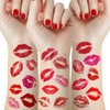 46 Pieces Valentines Lip Temporary Tattoos, Red Pink Lip Print Kiss Face Tattoo Stickers Body Decorations for Girls Kids
