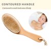 100% Natural Boar Bristle Body Brush with Contoured Wooden Handle by TOUCH ME