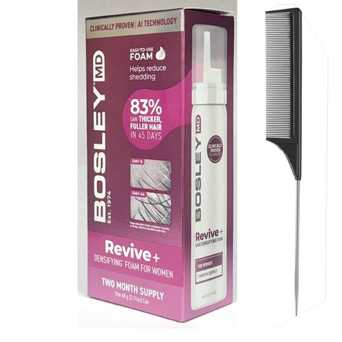 MD WOMEN'S REVIVE+ Densifying Treatment Foam 2.11oz(2 Month supply) with pin tail comb