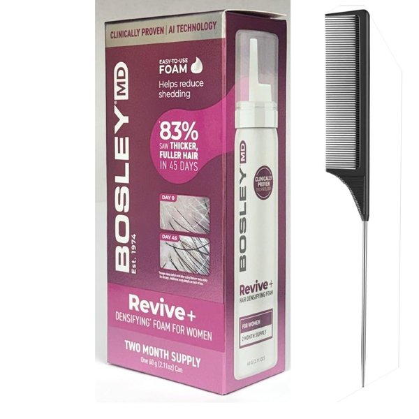 MD WOMEN'S REVIVE+ Densifying Treatment Foam 2.11oz(2 Month supply) with pin tail comb