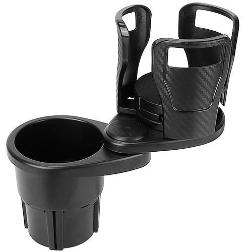 [Pack of 2] 2 in 1 Car Cup Holder Extender Adapter 360 Rotating Dual Cup Mount Organizer Holder for Most 20 oz Up to 5.9" Coffee Drinking Bottles Key Glass Stora