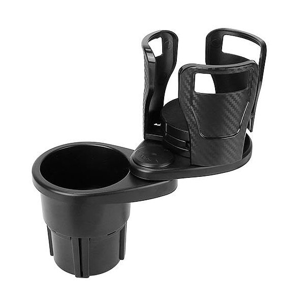[Pack of 2] 2 in 1 Car Cup Holder Extender Adapter 360 Rotating Dual Cup Mount Organizer Holder for Most 20 oz Up to 5.9" Coffee Drinking Bottles Key Glass Stora