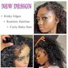 Kinky 4C Edges Hairline HD Lace Front Wig Human Hair With Curly Baby Hair 13x4 Lace Front Wigs Human Hair Pre Plucked Glueless Curly Lace Front Wigs Human Hair For Black Women 150% Density (22 Inch)