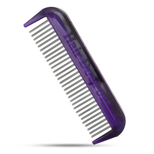 Hair Doctor 4" Mini Comb with silky smooth rotating teeth, reduces hair breakage and hair loss (Royal Purple)