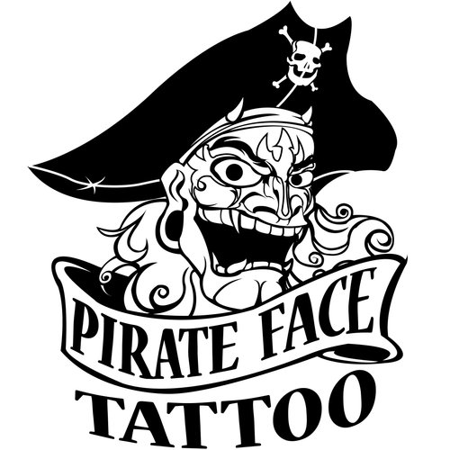 Pirate Face Tattoo (50) Count of Assorted Tattoo Needles with Matching 1/2" Rubber Tubes Combo