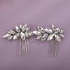 Teyglen Rhinestone Wedding Hair Comb Silver Crystal Headpiece for Bride Wedding Crystal Hair Side Comb Bridal Crystal Hair Piece Rhinestone Hair Accessories for Women Girls (Silver)