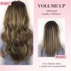 MAXITA Weft Hair Extensions Human Hair Chocolate Brown Mixed Caramel Blonde Balayage 16 Inch Hair Extensions Weft Invisible Double Weft Sew in Hair Extensions 100g Per Bundle