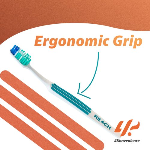 4K Logistics Reach Advanced Design Adult Toothbrush with Soft bristles (3 Pack of 7 Count Each) | Effectiveness, Softness & Cleaning | Hygiene Routine | 21 Count Total