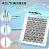 MH Cluster Eyelash Extensions Kit Lash Clusters Kit Lash Clusters with 12ML Bond and Seal Waterproof, 12ML Lash Remover, Lash Tweezers for DIY Lash Extension Kit (168PCS, 8-18mm)