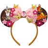 ZHENNAN Mouse Ears Headbands for Women, Glitter Bambi and Thumper Bows Ears Headbands with Flower and Butterfly, Costume Cartoon Themed Events Birthday Party Decorations Hair Accessoires