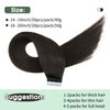 TANJET Tape in Hair Extensions Human Hair Natural Black 20 Inch Straight Seamless Invisible Skin Weft Thick Soft Straight Off Black Human Hair Extensions Tape (#1B 20 Inch 50g/Pack 20pcs)