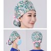 Ponytail Scrub Caps Women Long Hair with Buttons Nurse Hats Chemo Hats Cancer Headwear Head Scarfs Bouffant Working Cap with Buttons Sweatbands for Women