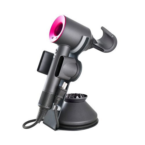 Foho Hair Dryer Holder for Dyson Supersonic, Magnetic Stand Holder with Power Plug Cable Organizer, Aluminum Alloy Bracket, Bathroom Organizer for Dyson Supersonic Hair Dryer, Diffuser and Nozzles