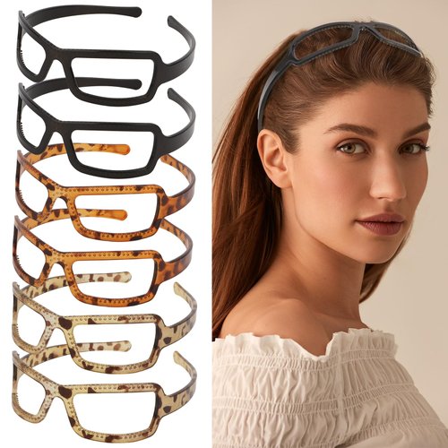 BAHABY 6 Pack Plastic Headbands for Women Non Slip Sunglasses Headbands for Girls Workout Headbands for Women