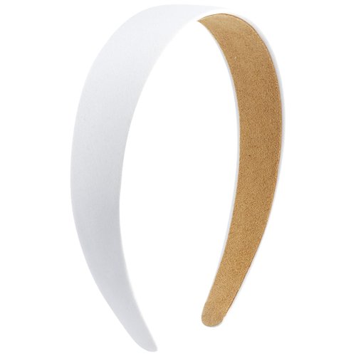 SuPoo Satin Headbands White Silk Headbands for Women Girls 1.1 inch Hard Head Band Non Slip DIY Hair Band Hoop Trendy y2k Hair Accessories Diademas Para Mujer Simple Solid Hairbands 70s Accessories