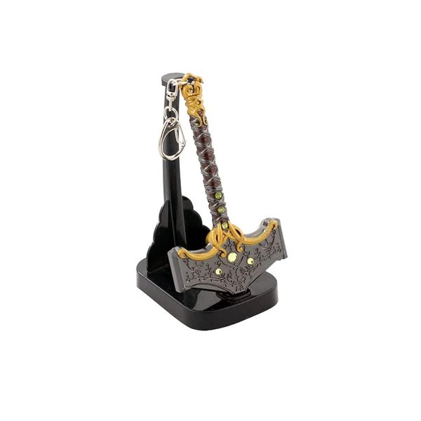 God of War Ragnarök Kratos Action Figures Game Toys Collection Keychain Desk Decoration Backpack Pendant Gift (Mjölnir the hammer of Thor)