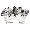 Faship Gorgeous Black Rhinestone Crystal Huge Big Floral Hair Comb