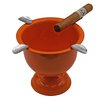 Stinky Cigar Ashtray, Tall and Deep Bowl Design, Windproof, 4 Stirrups, Competition Orange