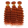 Ginger Bundles 350 Deep Wave Human Hair Bundles Ginger Orange Bundles Human Hair 3 Bundles 16 18 20 Inch Orange Deep Curly Bundles Remy Hair Extensions