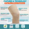 Knee Compression Sleeves, 1 Pair, Can Be Worn Under Pants, 20-30mmHg Strong Support Knee Brace for Unisex, Knee Support for Meniscus Tear, Arthritis, Pain Relief, Injury Recovery, Daily Wear, Beige XL