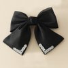 JKQBUX French organza hair bow clip Fashion crystal Bow Barrettes Hair Bow Clip Hair Accessories for Women Girl Wedding Party Christmas 1PC