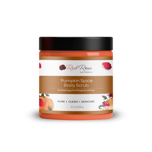 Red Rose Naturals Pumpkin Spice Body Scrub, All Natural, Gently Exfoliating, Fall Scented Body Ca...