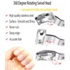 SANJINFON 3 in 1 Nail Clippers with 360 Degree Rotating Head Upgraded, Sharp Toenail Clippers for Men Thick Toenails/Nails for Seniors, Precision Spin Snips, Toe Nail Clipper, Cutter, Trimmer, File