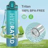 QLUR Water Bottle with Straw, 32 oz Motivational Water Bottles with Time Marker to Drink, Tritan BPA Free, 1L Sports Water Bottle with Carry Strap LeakProof for Men Gym Fitness Outdoor (1 Pack)
