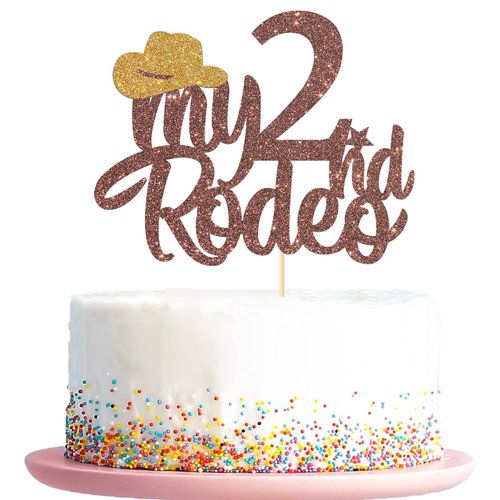 My 2nd Rodeo Cake Topper, Cowboy Cowgirl Theme Party Supplies, Western Kids First Rodeo Party/Bab...