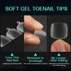 UNA GELLA Toe Nail Tips 504Pcs Short Square False Soft Gel Full Cover Fake Toe Nails Matte Toe Nails 12 Sizes Pre-shape Fake Toenails Gel X Toe Nail Tips For Nail Extension Home DIY Nail Salon