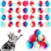 cobee 50 Pcs Soft Cat Toy Balls, 1.2 Inch Rainbow Cat Pom Pom Balls Toy Fuzzy Interactive Cat Ball Quiet Kitten Play Toy for Indoor Cat Exercising