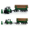 Kid's Farm Toys Tractor Trailer Trucks Vehicle Playset Grain Loader Forklift Pickup Tow Truck Towing Water Tank Log Transport, 12 Pieces Die Cast Farming Toy Vehicles Model Car, Boys Toy Gifts, green