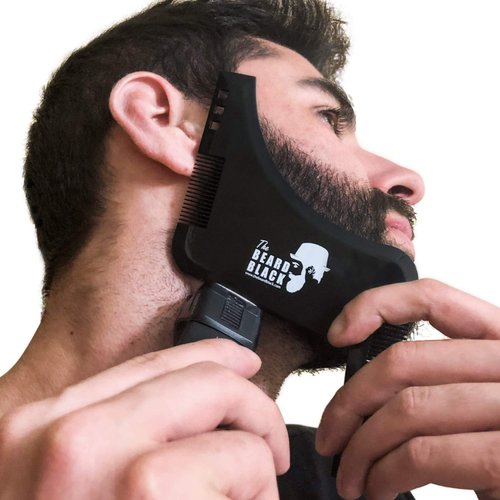 The BEARD BLACK Beard Shaping & Styling Tool with inbuilt Comb for Perfect line up & Edging, use with a Beard Trimmer or Razor to Style Your Beard & Facial Hair, Premium Quality Product (Black)