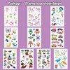 PARTYWIND Luminous Temporary Tattoos for Kids, Waterproof Fake Tattoos Stickers with Dinosaur Mermaid Pirate Construction for Boys and Girls, Birthday Party Decorations Supplies Favors
