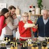 10PCS Black Gold 70th birthday decorations for Men and Women，70 birthday Decorations Honeycomb table centerpieces，Happy 70th Birthday Centerpieces Tables Toppers，70th Birthday Table Sign Decor