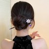 inSowni 8 Pieces Vintage Asian Chinese Traditional Hanfu Flower Wooden Hair Sticks Pins with Bead Pendants Hair Chopsticks Forks Bun Updo Holders for Women Girls