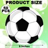 QZYL 50 Pack Soccer Plates, 9 Inches Disposable Paper Plates, Soccer Themed Dinner Plates, Soccer Birthday Party Decorations for Anniversaries Football Celebrations Family Gatherings Soccer Party