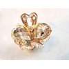 Generic Jeweled antique gold hair claw clip with crystals (Primary color: Blue (only 1 left))