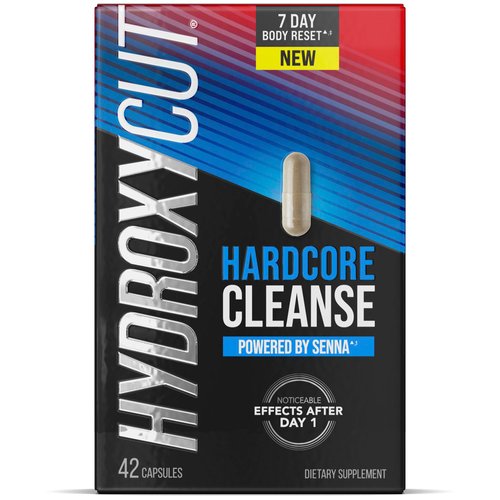 Hydroxycut Hardcore Cleanse - 42 Capsules - 7-Day Body Reset for Men & Women - Includes Senna Leaf Extract & Apple Cider Vinegar - 14 Servings