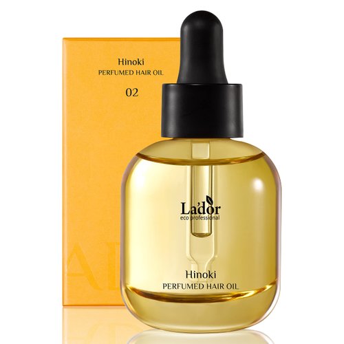 LA'DOR LADOR Hair Perfume Oil for Dry Damaged Hair - Anti Frizz Nourishing Fragrance Gloss Oil Serum Leave-In Conditioner Hold Curls & Waves Free of Sulfate Paraben Alcohol 1 Fl Oz 02 Hinoki Korean