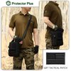 Protector Plus Tactical Messenger Bag Men Military MOLLE Crossbody Pack Key Holder Bag Tool Briefcase Assault Gear Handbag Outdoor Utility Carry Satchel (Patch Included), Black