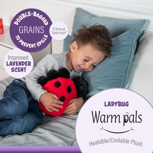 1i4 Group Warm Pals - Ladybug - Cozy Lavender Scented Plush Toys - Stuffed Animal - Coolable Bedtime Comfort Plushie