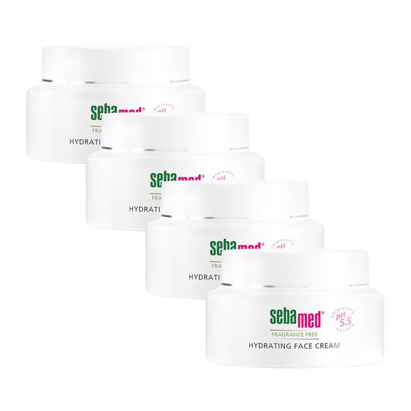 SEBAMED Fragrance-Free Hydrating Face Cream Gentle Moisturizer Dermatologist Recommended for Normal to Dry Skin 1.7 Fluid Ounces (50 Milliliters) 4-Pack