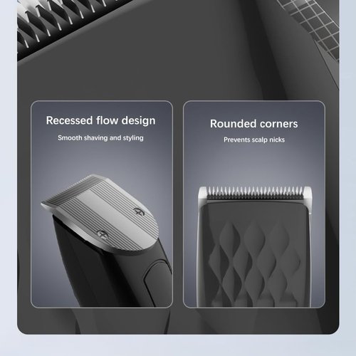 Professional Hair Clippers for Men, Adjustable Beard Trimmer, Cordless Head Shaver, Wireless Hair Cutting Kit, Self Beard Care Set, Black Barber Accessories