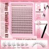 Goddvenus Wispy Lash Clusters Kit 11-16 mm Lash Extension Kit Cluster Eyelash Extension Natural Individual Lashes CD Curled Eyelash Clusters with Lash Bond and Seal and Lash Tweezers for DIY at Home